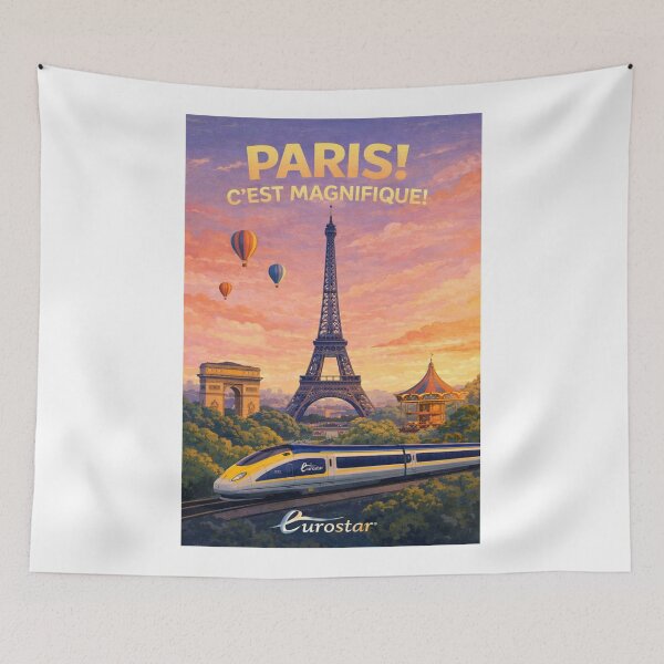 Item preview, Paris France Eiffel Tower Sacré-Cœur Montmartre Eurostar Arc de Triomphe designed and sold by Aryabek.