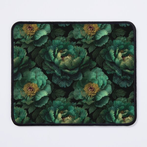 Item preview, Dark Moody Emerald Green Peony Floral Pattern designed and sold by Prismatect.