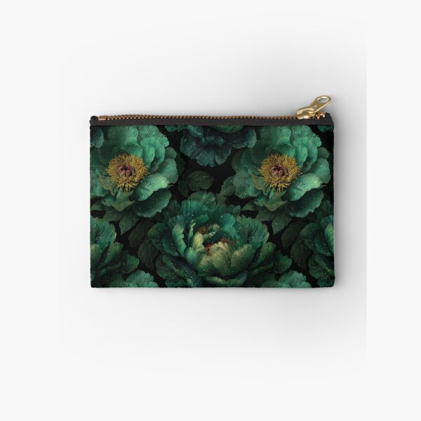 Item preview, Dark Moody Emerald Green Peony Floral Pattern designed and sold by Prismatect.