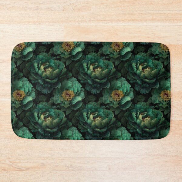Item preview, Dark Moody Emerald Green Peony Floral Pattern designed and sold by Prismatect.