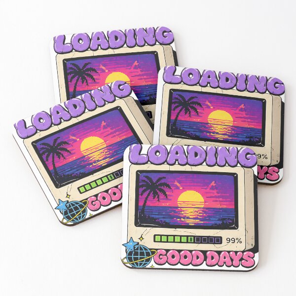 Item preview, 99 Percent Loading Good Days Retro PC Synthwave Sunset Art designed and sold by anandariki.