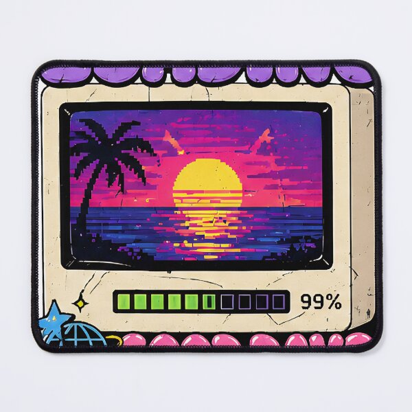 Item preview, 99 Percent Loading Good Days Retro PC Synthwave Sunset Art designed and sold by anandariki.