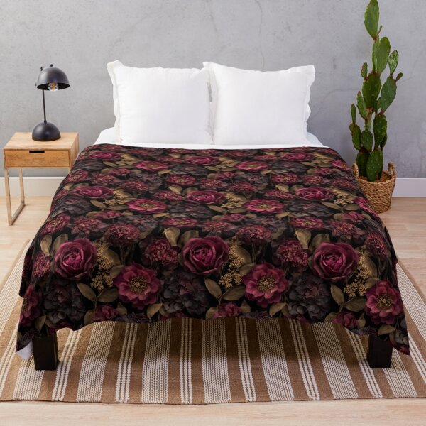Item preview, Dark Moody Burgundy Floral Botanical Pattern designed and sold by Prismatect.