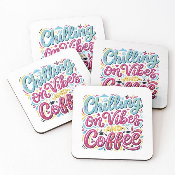 Item preview, Chilling on Vibes and Coffee Colorful Typography Design – Cute Aesthetic Coffee Lover Graphic designed and sold by TheStephanieRome.