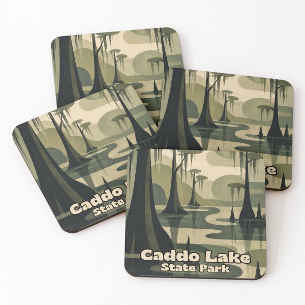 Item preview, Caddo Lake State Park Retro Swamp Poster | Cypress Trees & Spanish Moss Travel Art Print designed and sold by SimplyJasper.