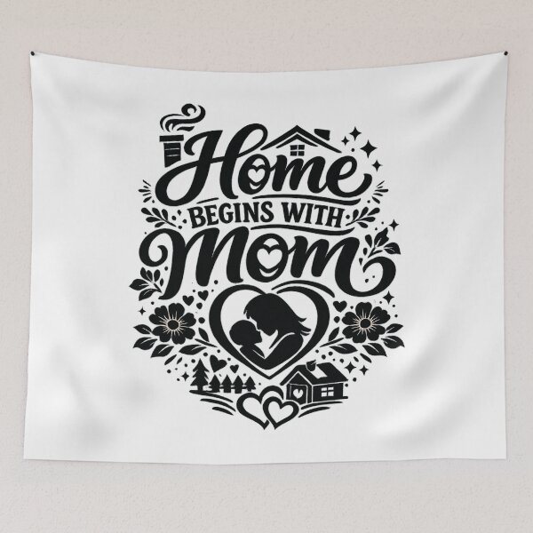 Item preview, Home Begins With Mom – Heartwarming Motherhood Quote | Mother’s Day Gift Design designed and sold by Teetreasure2.