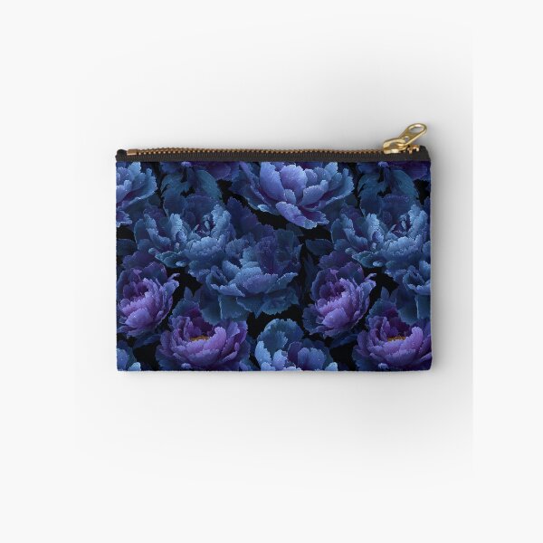 Item preview, Dark Moody Blue Peonies Midnight Floral Pattern designed and sold by Prismatect.