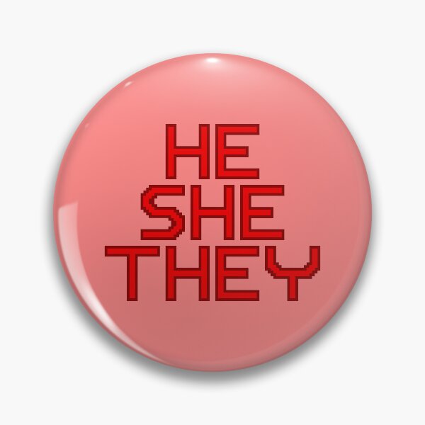 Item preview, Red He/She/They Pixelated Pronouns designed and sold by Lilac-Cat.