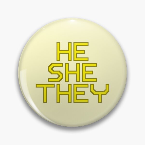 Item preview, Yellow He/She/They Pixelated Pronouns designed and sold by Lilac-Cat.