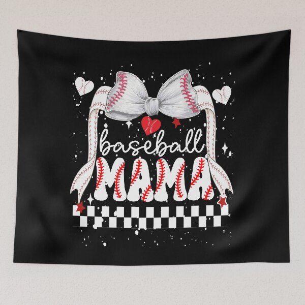 Artikelvorschau, Baseball Mama Schleife Kariertes Design entworfen und verkauft von KIROSALS.