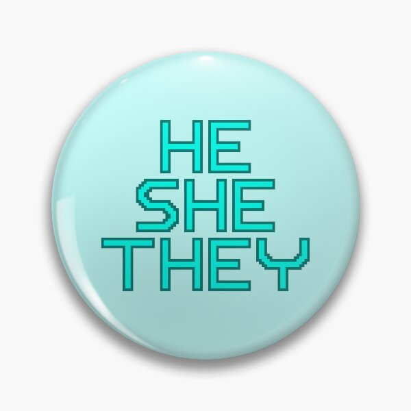 Item preview, Cyan He/She/They Pixelated Pronouns designed and sold by Lilac-Cat.