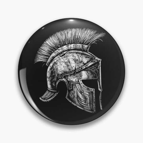Item preview, Ancient Spartan Helmet Illustration | Black and White Warrior Art designed and sold by inkoutninja.