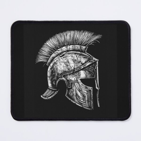 Item preview, Ancient Spartan Helmet Illustration | Black and White Warrior Art designed and sold by inkoutninja.