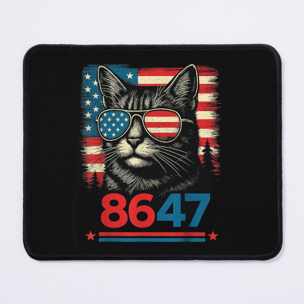 Item preview, 8647 cat patriotic 86 47 funny cat usa flag sunglasses designed and sold by 3INEKMIZAN.