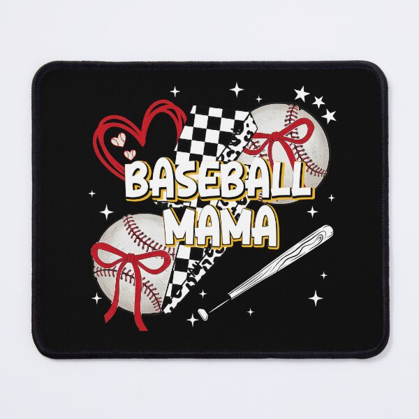 Item preview, Baseball Mama Checkered Leopard Bow Heart Design designed and sold by KIROSALS.