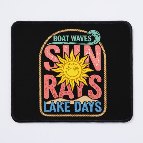 Item preview, Boat Waves Sun Rays Lake Days Retro Sun designed and sold by colorsartss.