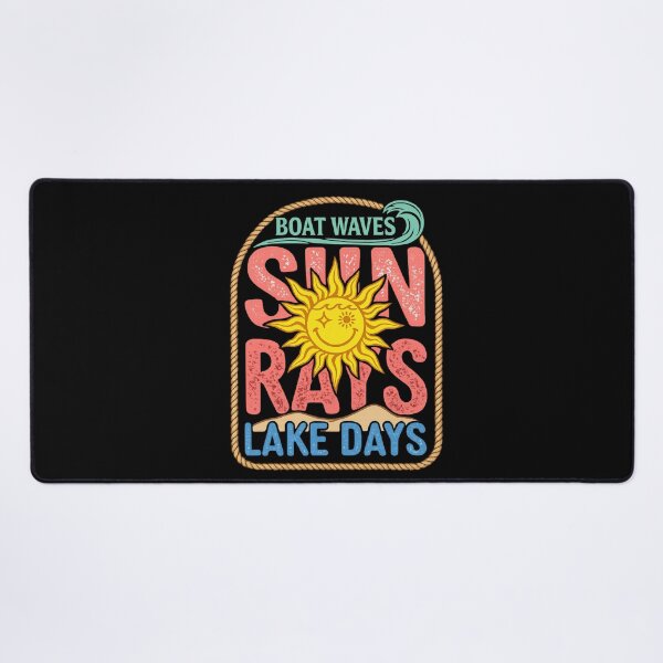 Item preview, Boat Waves Sun Rays Lake Days Retro Sun designed and sold by colorsartss.