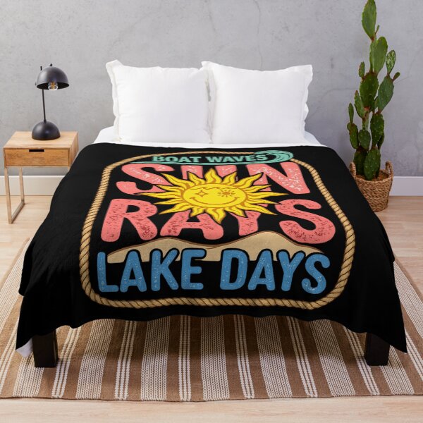 Item preview, Boat Waves Sun Rays Lake Days Retro Sun designed and sold by colorsartss.