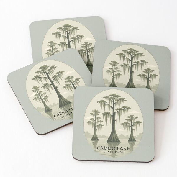 Item preview, Caddo Lake State Park Oval Sticker Design | Cypress Swamp Nature Art designed and sold by SimplyJasper.