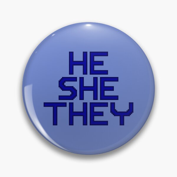 Item preview, Blue He/She/They Pixelated Pronouns designed and sold by Lilac-Cat.