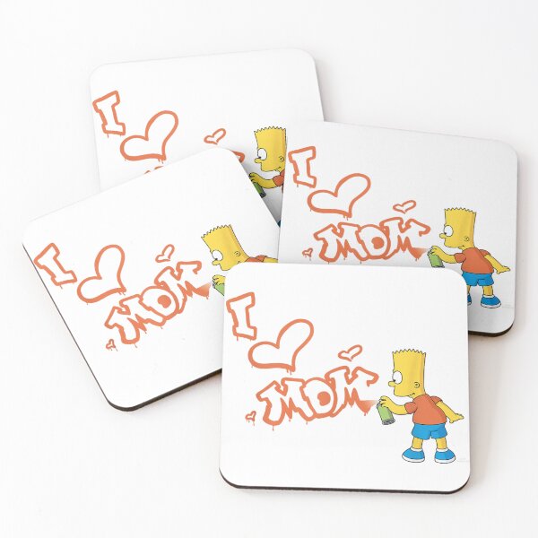 Item preview, Mother's Day Bart I Love Mom Graffiti designed and sold by VexlyPlonk.