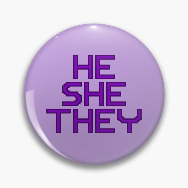 Item preview, Purple He/She/They Pixelated Pronouns designed and sold by Lilac-Cat.
