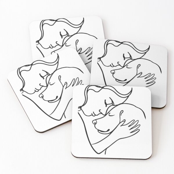 Item preview, "A Bond Like No Other" – Minimalist Woman and Dog Hug Art designed and sold by UrbanCanvas 111.