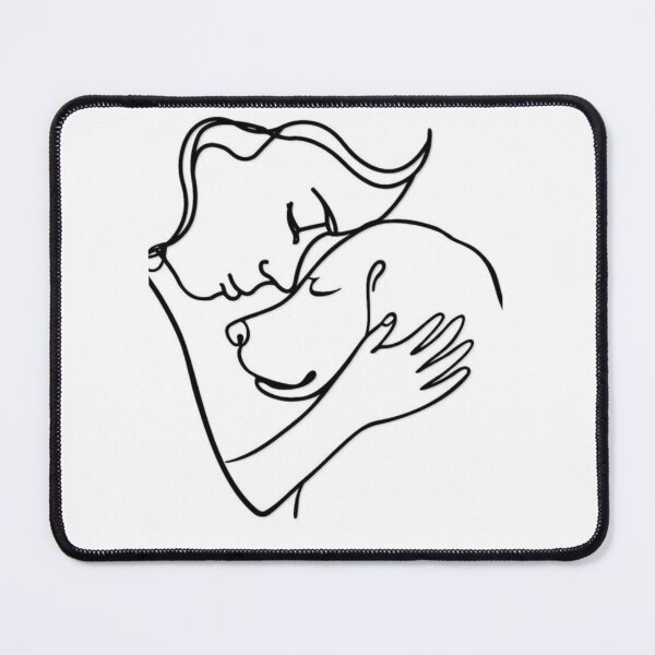 Item preview, "A Bond Like No Other" – Minimalist Woman and Dog Hug Art designed and sold by UrbanCanvas 111.