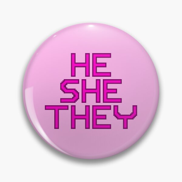 Item preview, Pink He/She/They Pixelated Pronouns designed and sold by Lilac-Cat.