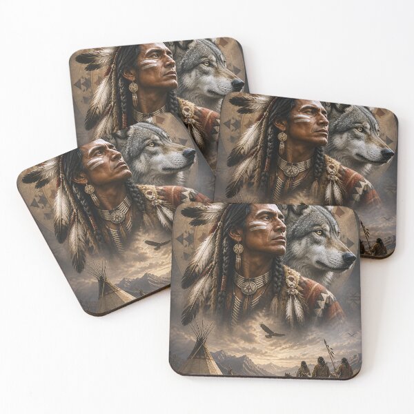 Item preview, Spirit of the Wolf – Rustic Wilderness Art Print designed and sold by GMACgraphicsCo.