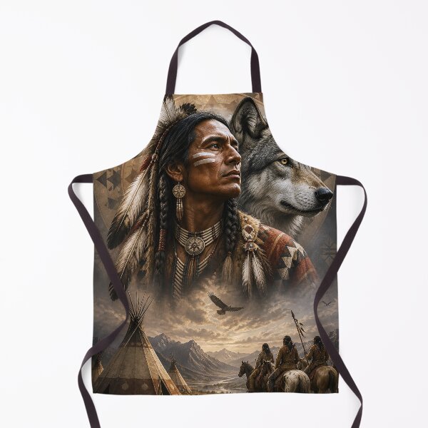 Item preview, Spirit of the Wolf – Rustic Wilderness Art Print designed and sold by GMACgraphicsCo.