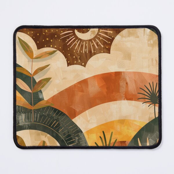 Item preview, Boho Earthtones, Green, Orange, And Yellow Sunset Landscape designed and sold by DEC02.