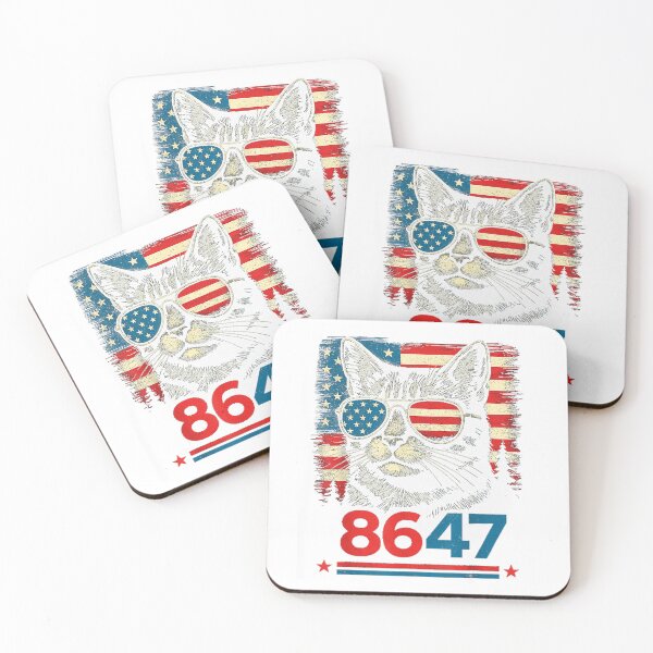 Item preview, 8647 cat patriotic 86 47 funny cat usa flag sunglasses designed and sold by 3INEKMIZAN.