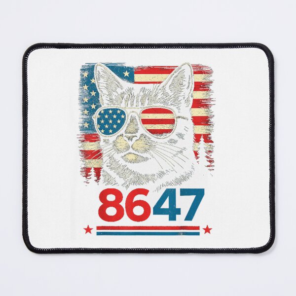 Item preview, 8647 cat patriotic 86 47 funny cat usa flag sunglasses designed and sold by 3INEKMIZAN.
