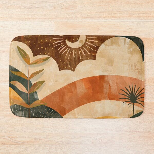 Item preview, Boho Earthtones, Green, Orange, And Yellow Sunset Landscape designed and sold by DEC02.