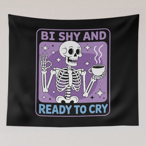 Item preview, Bi Shy and Ready to Cry Funny LGBT Skeleton Bisexual Pride designed and sold by grounabslaninal.
