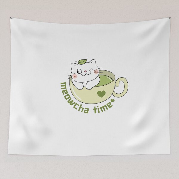 Item preview, Meowcha Time Funny Cat and Matcha Lovers designed and sold by thebest-2studio.