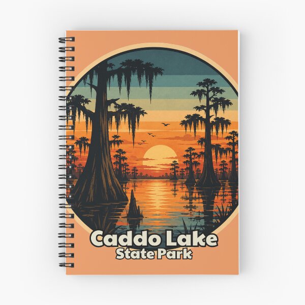 Item preview, Caddo Lake State Park Sunset Poster | Retro Cypress Swamp Travel Art designed and sold by SimplyJasper.