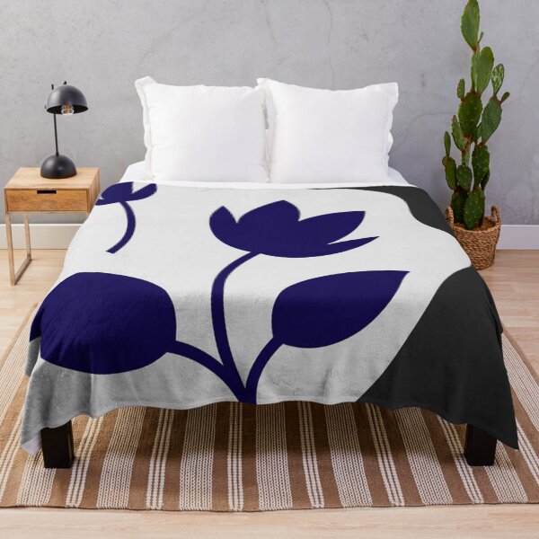 Item preview, Modern Royal Blue Floral Silhouette designed and sold by joycrysstudio.