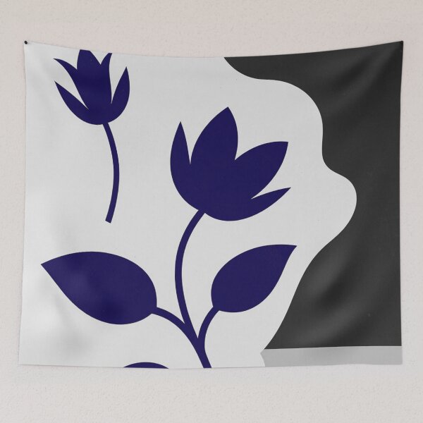 Item preview, Modern Royal Blue Floral Silhouette designed and sold by joycrysstudio.