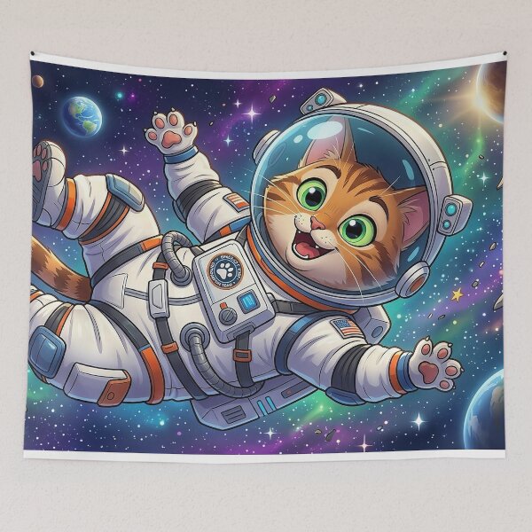 Item preview, Space Cat in Zero Gravity designed and sold by CiberLienzo.