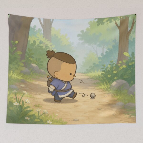 Item preview, Sokka Chibi art -kicking rocks designed and sold by Cat-and-Panda.