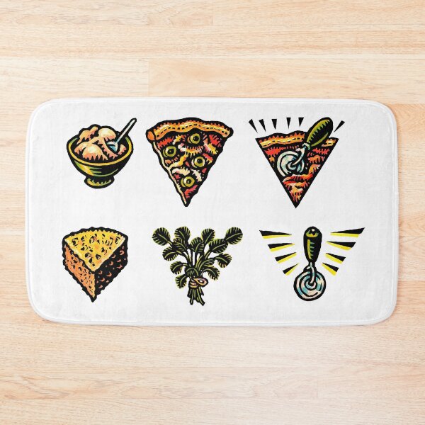 Item preview, pizza pattern with six triangular illustrations designed and sold by LisaHaney.