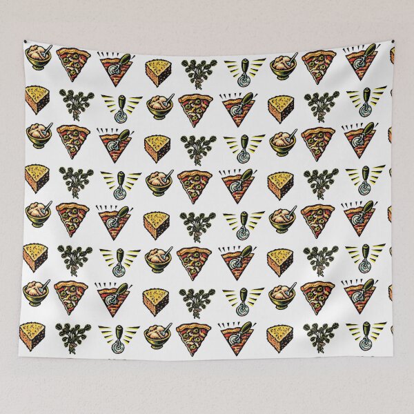 Item preview, pizza pattern with six triangular illustrations designed and sold by LisaHaney.