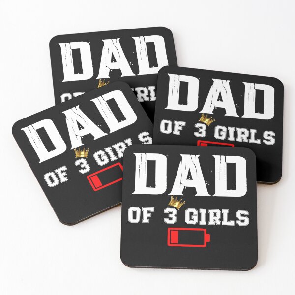 Item preview, Dad of 3 Girls Funny Father day retro designed and sold by QuiteOrbit.