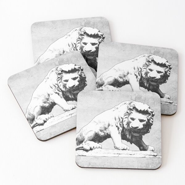 Item preview, Lion Statue II Dark Gothic Crouching Stone Art designed and sold by Ghoul Enterprises.