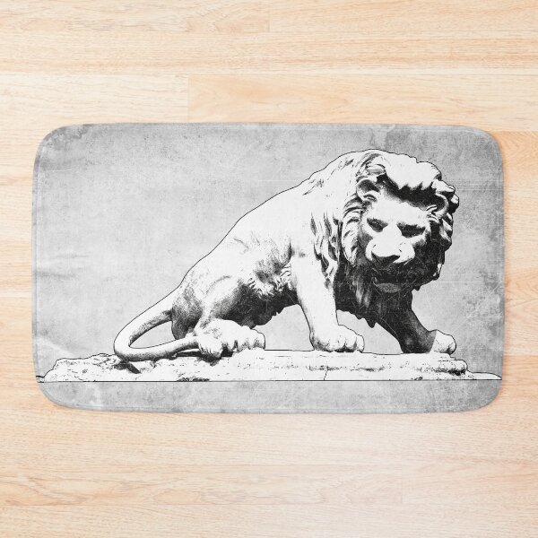 Item preview, Lion Statue II Dark Gothic Crouching Stone Art designed and sold by Ghoul Enterprises.