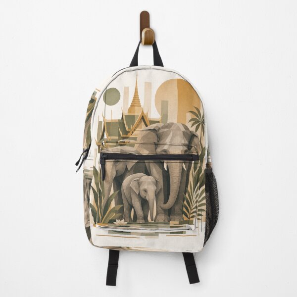 Item preview, Boho Sacred Elephant Family - Thai Temple Zen Wall Art designed and sold by Nova Graphix.
