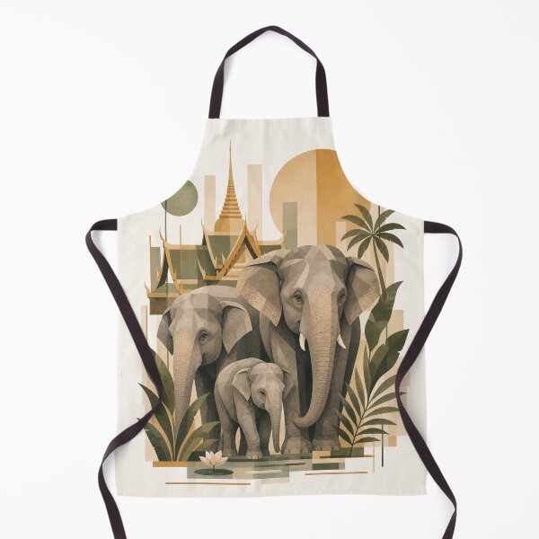 Item preview, Boho Sacred Elephant Family - Thai Temple Zen Wall Art designed and sold by Nova Graphix.
