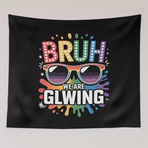 Item preview, Bruh We are Glowing Rainbow Sunglasses Funny Summer Vibes designed and sold by grounabslaninal.